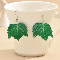 creative brief trend geometry Acrylic leaf earrings woman ins personality resi..