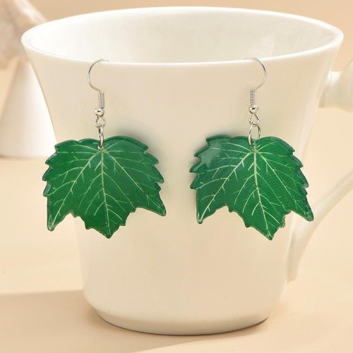 creative brief trend geometry Acrylic leaf earrings woman ins personality resin earring