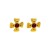 medium temperament high earrings Alloy embed resin cross gold Earring brief wind Earring
