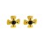 medium temperament high earrings Alloy embed resin cross gold Earring brief wind Earring