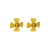 medium temperament high earrings Alloy embed resin cross gold Earring brief wind Earring
