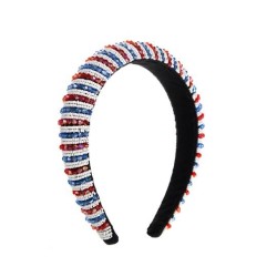  Headband blue beads Headband personality weave beads width Headband