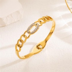 Korean style fashion woman high zircon hollow snake stainless steel titanium s..