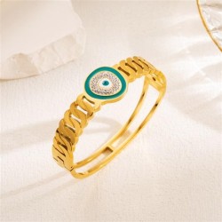 stainless steel Rhinestone titanium steel color eyes wave temperament fashion ..