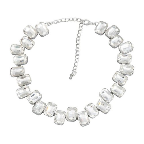 necklace exaggerating occidental style necklace fully-jewelled woman Alloy diamond square glass diamond banquet