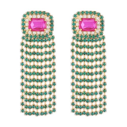 E occidental style exaggerating wind long style Earring  samll earring diamond banquet tassel earrings