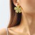  fashion medium flowers turquoise earrings  retro temperament ear stud palace wind brief geometry Earring