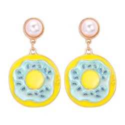 geometry circle enamel earring personality color woman occidental style temper..