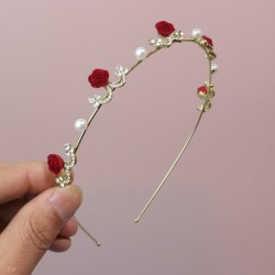rose Headband woman Pearl flowers Headband wind bride head