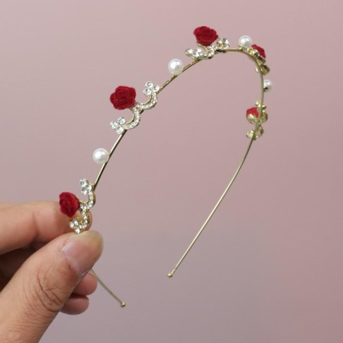 rose Headband woman Pearl flowers Headband wind bride head