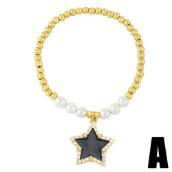 occidental styleins temperament brief star Moon bracelet woman samll Pearl bea..