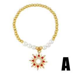 occidental style Pearl elasticity bracelet womanins fashion love Five-pointed ..