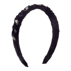 F occidental style fashion pure color diamond Headband  retro brief velvet twi..