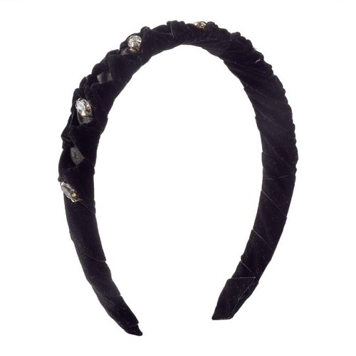 F occidental style fashion pure color diamond Headband  retro brief velvet twining Ladies wind Headband