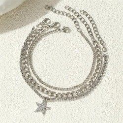 Fbaik occidental style diamond high samll Anklet woman fully-jewelled star pen..