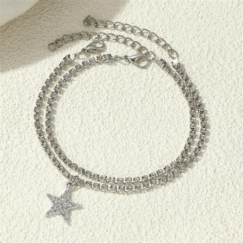 Fbaik occidental style fashion samll star pendant Anklet woman diamond high foot woman