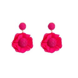 Bohemian style weave earring Cloth flower earrings small fresh temperament Ear..