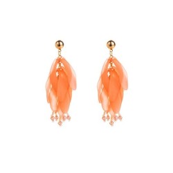 Korea temperament elegant earrings woman creative small fresh resin petal long..