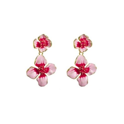 occidental style fashion personality high earrings fresh enamel Alloy exaggerating flowers temperament Earri