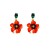 occidental style fashion personality retro new Earring exaggerating glass diamond three-dimensional flowers 