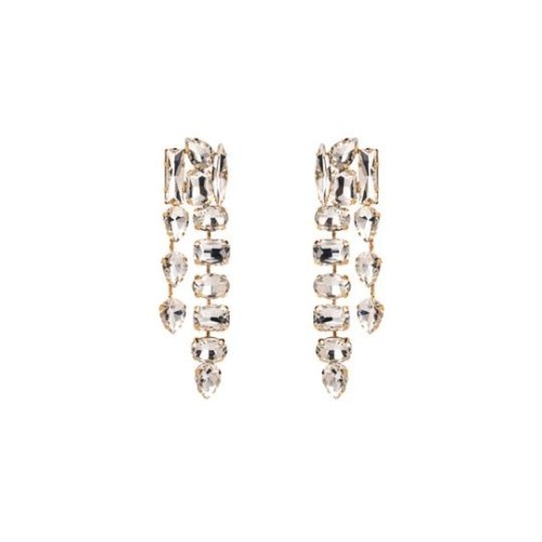 occidental style wind fashion exaggerating glass Rhinestone geometry gem drop long style earrings temperament p