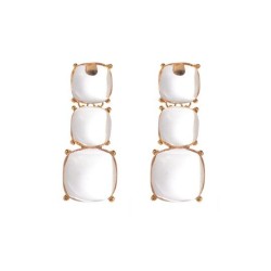 occidental style brief fashion transparent resin half earrings exaggerating re..
