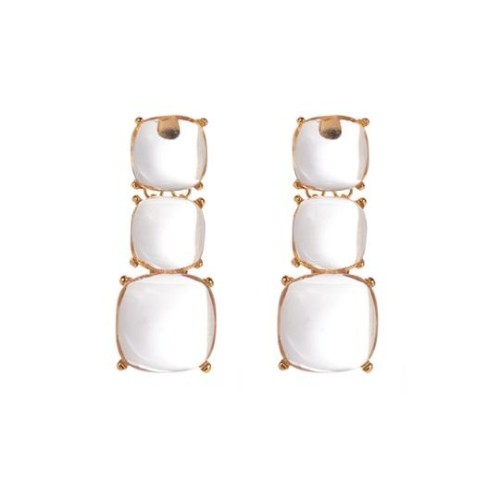 occidental style brief fashion transparent resin half earrings exaggerating retro wind personality temperament 