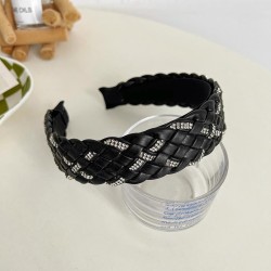Korean style brief weave Headband high width cortex all-Purpose Rhinestone Hea..