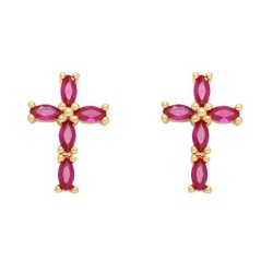 occidental style personality cross ear stud womanins fully-jewelled color zirc..