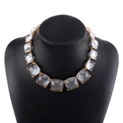  fashion color Jelly chain woman  Bohemian style geometry necklace earrings se..