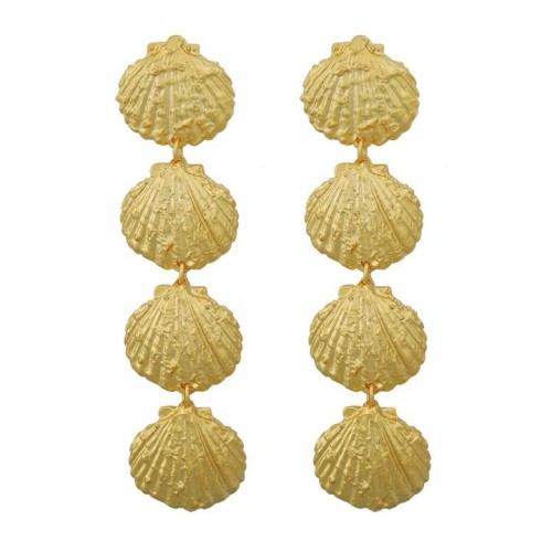 spring Alloy earrings occidental style exaggerating Earring woman multilayer Metal Shells earring