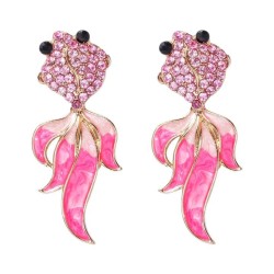 new color woman earrings animal gold diamond color personality exaggerating al..