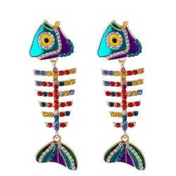 occidental style retro enamel diamond personality fashion earrings woman tempe..
