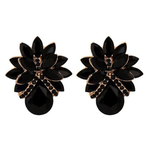 occidental style  fashion woman temperament personality flowers diamond earrings elegant