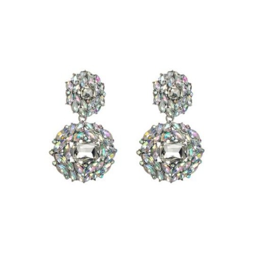 R same style earrings Alloy mosaic gem geometry ear stud brilliant temperament Earring