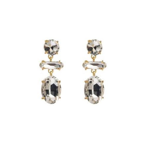 occidental style fashion wind multilayer splice geometry earrings elegant temperament glass colorful diamond Ea