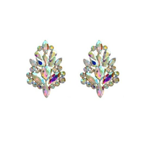 occidental style fashion geometry Irregular earrings tree Alloy diamond earrings woman exaggerating personali