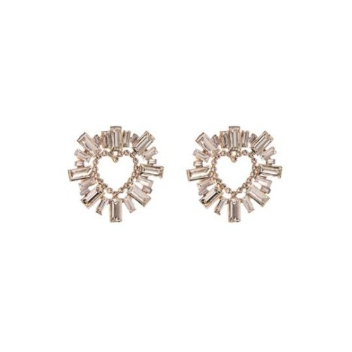 occidental style personality fashion Alloy Rhinestone sun flower heart-shaped earrings woman elegant temperamen