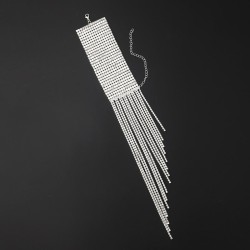  luxurious fashion more row flash diamond Rhinestone brilliant long tassel sta..