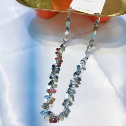 silver color necklace woman high samll sequin clavicle chain wind chain temper..