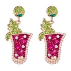 UR occidental style brief creative Alloy diamond earrings trend fashion