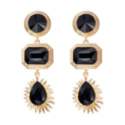 new geometry Alloy ear stud diamond geometry drop personality temperamentins w..