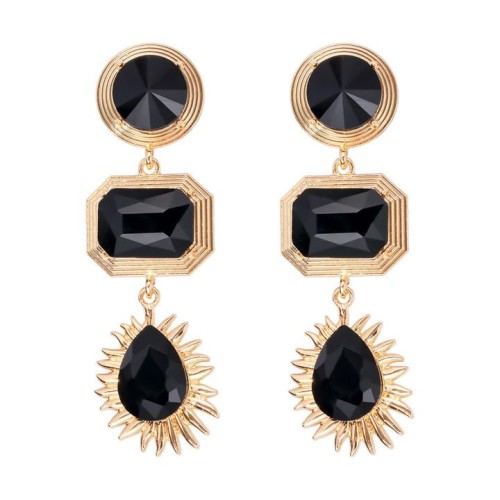 new geometry Alloy ear stud diamond geometry drop personality temperamentins wind trend Street Snap