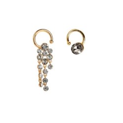 occidental style temperament Rhinestone zircon earrings woman asymmetry ear st..
