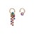 occidental style temperament Rhinestone zircon earrings woman asymmetry ear stud retro wind personality tassel 
