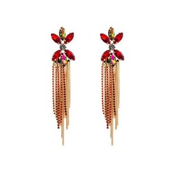 Bohemia ethnic style Earring tassel ear stud fashion long style fully-jewelled..