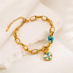 enamel love pendant bracelet brief personality cirque buckle eyes titanium ste..