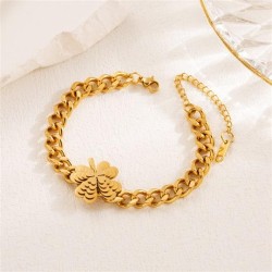 occidental style titanium steel color butterfly leaves exaggerating personalit..