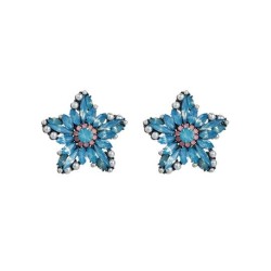 occidental style zircon earrings Five-pointed star samll Pearl temperament all..