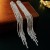  diamond zircon long style tassel silver earrings fashion all-Purpose elegant temperament